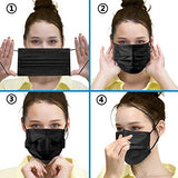 Black Disposable Face Masks, Face Mask of 50 Pack Disposable Mask