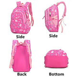 Fanci 3Pcs Bowknot Cat Prints Elementary Girls School Bookbag Rucksack for Primary Girls School