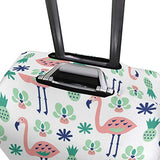 GIOVANIOR Cartoon Pink Flamingos Leaves Luggage Cover Suitcase Protector Carry On Covers