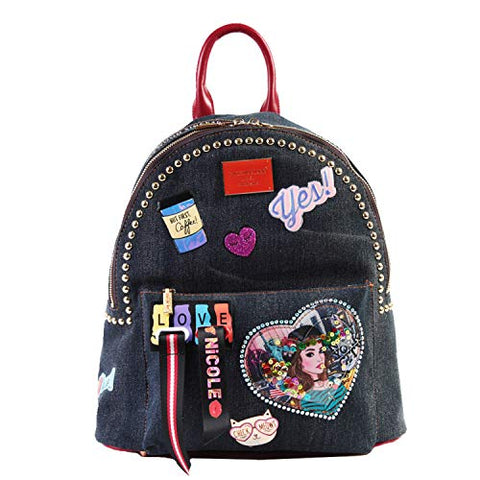 Denim Backpack With Multiple Compartments Adjustable Backpack Straps And Protective Electronic Pocket