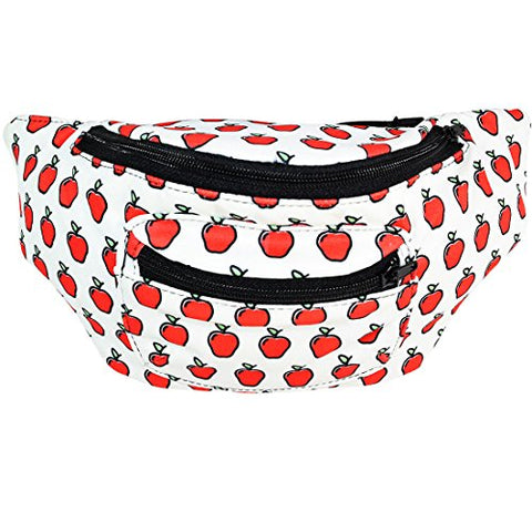 Fruity Fanny Pack, Stylish Party Boho Chic Handmade with Hidden Pocket (Apples)