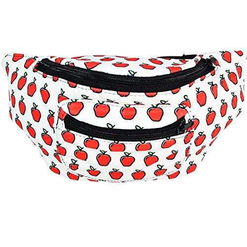 Fruity Fanny Pack, Stylish Party Boho Chic Handmade with Hidden Pocket (Apples)