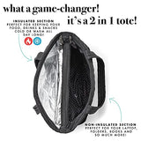 Fit & Fresh Metro-Tote 2 in 1 Quilted 15" Laptop Bag with Insulated Lunch Compartment, Black