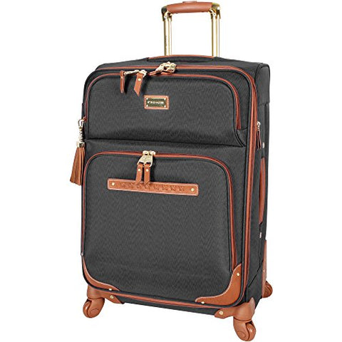 Steve Madden Luggage Large Softside 28" Expandable Suitcase With Spinner Wheels (Global Black)