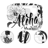 LEVEIS Aloha Greeting And Hibiscus PVC Cosmeticl Bag Makeup Handy Pouch Zipper Large Travel Toiletries Organizer, Waterproof