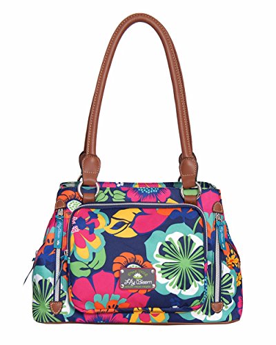 Lily Bloom Triple Section Maggie Multi-Purpose Satchel Bag (Floral Fiesta)