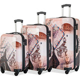 Flieks 3 Piece Luggage Set Hardside Suitcase with Spinner Wheels (Color4)
