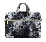 Canvaslove Grey Flower Water Resistant Laptop Shoulder Messenger Bag Case for MacBook Pro 16 inch,15 inch Surface Laptop 3,Surface Book 2 and 14 inch,15 Inch,15.6 Inch Laptop