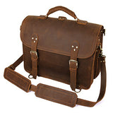 Polare Leather Messenger Bag Casual Designer Travel Briefcase Fits 16.5” Laptop