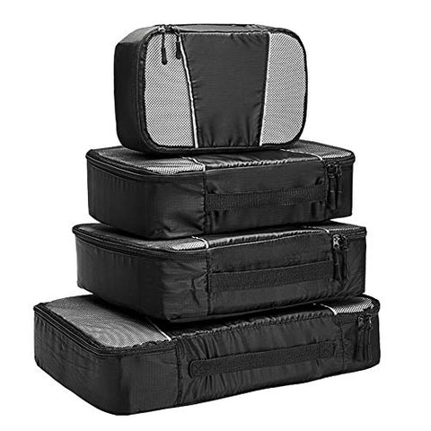 Travel Packing Cubes - 4 Set Lightweight Travel Luggage Packing Organizers -Small, Medium, Large and Extra Large