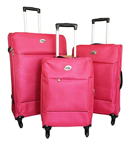 3Pc Luggage Set Suitcase Travel Bag Rolling Wheel Carryon Expandable Upright Neon Pink