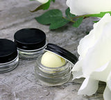 7-Milliliter Glass Lip Balm Jars (24-Pack).25-Ounce Thick-Walled Containers (Clear with black lids)