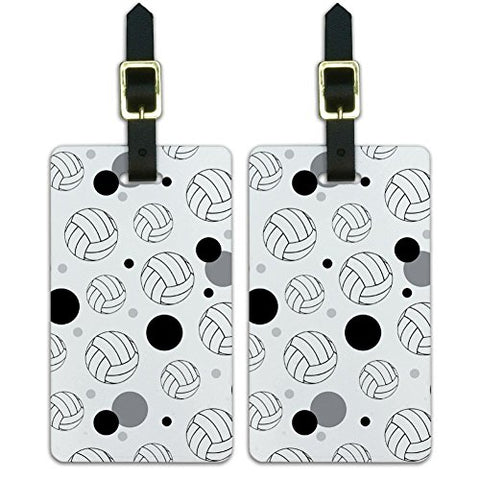 Graphics & More Luggage Suitcase Carry-On Id Tags-Sports And Hobbies-Cartoon Volleyball, White