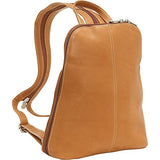 Le Donne Leather U-Zip Woman'S Sling/Back Pack (Tan)