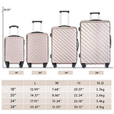 Apelila 5 Piece Luggage Sets,Travel Suitcase Spinner Hardshell Lightweight w/Free Suitcase Cover& Hanger (4PC Champagne Gold With Bag)