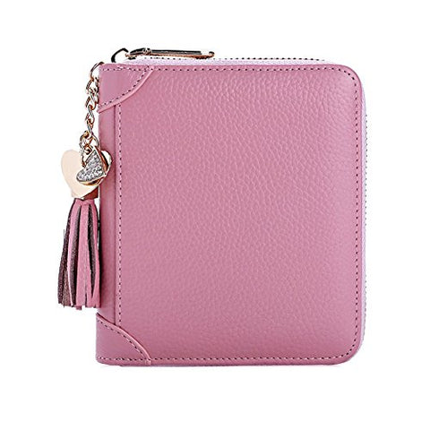 BOBILIKE Genuine Leather Credit Card Holder Case Zip Around Wallet Purse for Women, 40 Card Slots