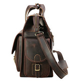 Polare 17" Vintage Full Grain Leather Messenger Bag For Laptop Briefcase Satchel Bag
