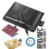 Passport Sleeve Holder Wallet [Italy Made Top Leather] [RFID + Free Micro Pen]