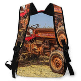 Multi leisure backpack,Red Old Tractor Design, travel sports School bag for adult youth College Students