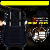 Hcc& Trolley School Bags Backpack - Luminous Removable Rolling Backpack Waterproof Nylon Children'S
