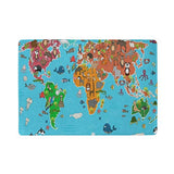 Passport Holder Cartoon Animal World Map Passport Cover Case Wallet Card Storage Organizer for