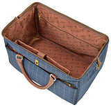 London Fog Kensington II 20" Wide Mouth Duffle, Navy Window Pane