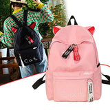 Girls Cute Cat Ear Backpack School Bag Lightweight Bookbags (Pink Dog)