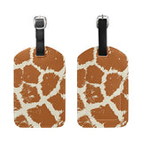 Deyya Colorful Animal Skin Giraffe Luggage Tags For Suitcase Labels Bag Travel Accessories - Set Of