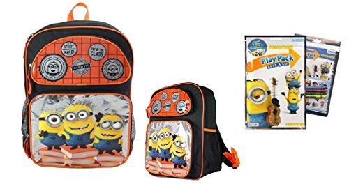 Despicable Me Minion Study Hard 16" Backpack And Play Pack Bundle - 2 Items