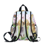 Giovanior Kiss Hares Rabbit Bunny Butterfly Painting Pattern Lightweight Travel School Backpack For