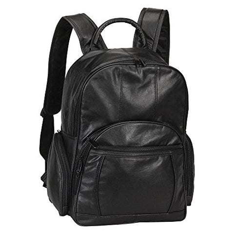 Bellino Leather Laptop Backpack (Black)