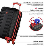 Olympia Apache Ii 21" Carry-on Spinner, BLACK+RED