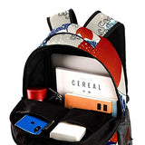 LORVIES Ancient Japanese Wave Illustration Boys Girls Backpacks Camping Daypack School Shoulder Bags