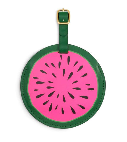 ban.do Women's Getaway Leatherette Circle Luggage Tag with Strap (watermelon)