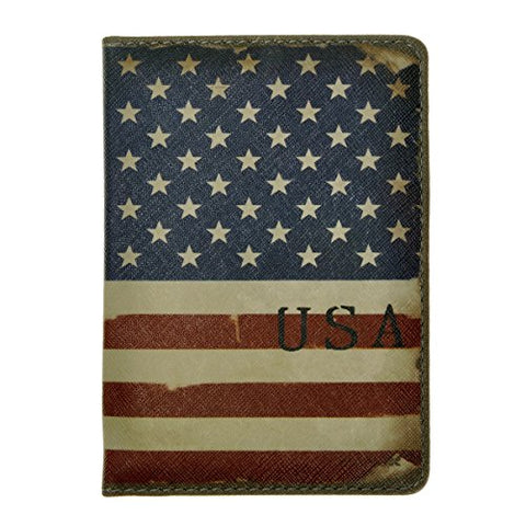 Zlyc Vintage Novelty Pu Leather Travel Wallet Passport Holder Case Waterproof Cover, Us National