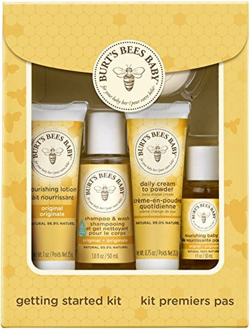 Burt'S Bees Baby Getting Started Gift Set, 5 Trial Size Baby Skin Care Products - Lotion, Shampoo &
