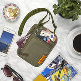 VENTURE 4TH Travel Wallet | RFID Passport Holder | Security Neck Pouch (Green)
