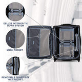 Travelpro Luggage Platinum Elite 20" Carry-on Intl Expandable Rollaboard w/USB Port, Shadow Black