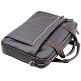 ABage Men's Leather Briefcase Shoulder Business Laptop Messenger Bags Tote Coffee