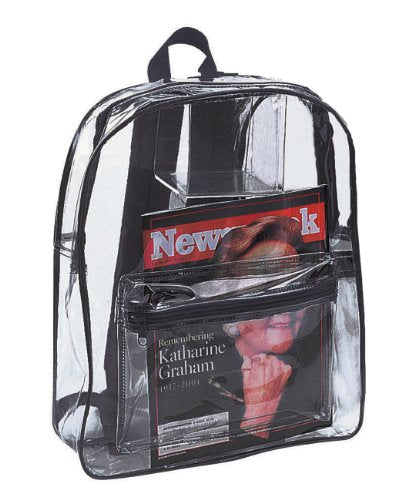 Bags for Less Clear PVC Backpack with Black Trim