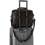 Mancini Leather Goods Zippered Double Compartment Briefcase with RFID Secure