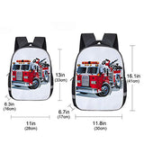 Fashion Elementary Student School Bags- Cartoon Fire Truck- Durable School Backpacks Outdoor Daypack Travel Packback for Kids Boys Girls