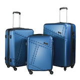 3 Pc Luggage Set Durable Lightweight Spinner Suitecase Lug3 1610 Teal
