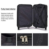 Luggage 3 Piece set ABS Hardshell with Spinner Durable and Lightweight 3 PC Suitcase sets 20 24 28 inch, Free Backpack Inside (Dark Grey)