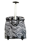 Trendyflyer Computer/Laptop Rolling Bag 2 Wheel Case Blk Zebra Stripes