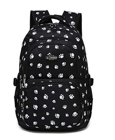 Fanci Lovely Dog Paw Prints Elementary Middle School Backpack Bookbag for Teen Girls Waterproof