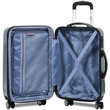 Dejuno Venture 3-Piece Hardside Spinner TSA Lock, Silver