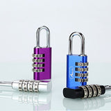 ABRAFOX Padlock, Set Your Own 4 Digit Combination Luggage Lock Blue+purple 2-pack