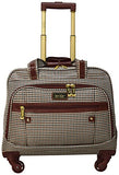 Nicole Miller New York Taylor Carry On Spinner Briefcase (Brown Plaid)