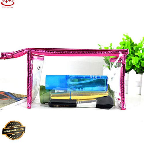 Gatton 1Pcs Cosmetic Transparent Pencil Case Plastic Travel Make Up Toiletry Bag Zipper | Style